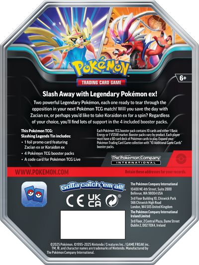 Slashing Legends ex Tin - Zacian/Koraidon
