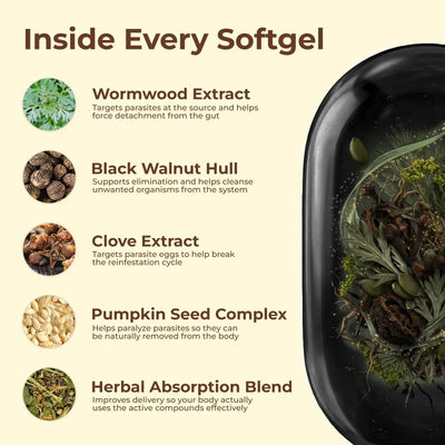 Flush Out Hidden Parasites & Larva in Just 14 Days with Wormwood Black Walnut Cloves